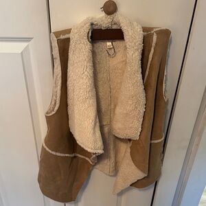 Miami Tan and Cream Shearling Vest